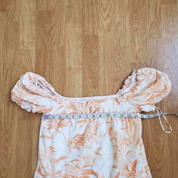 Abercrombie & Fitch Off Shoulder Tropical Linen Blend Dress sz Sm - Picture 8 of 11